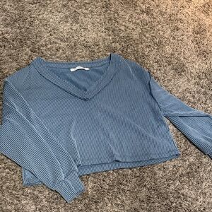 Altar'd State Blue and White Striped Crop Top